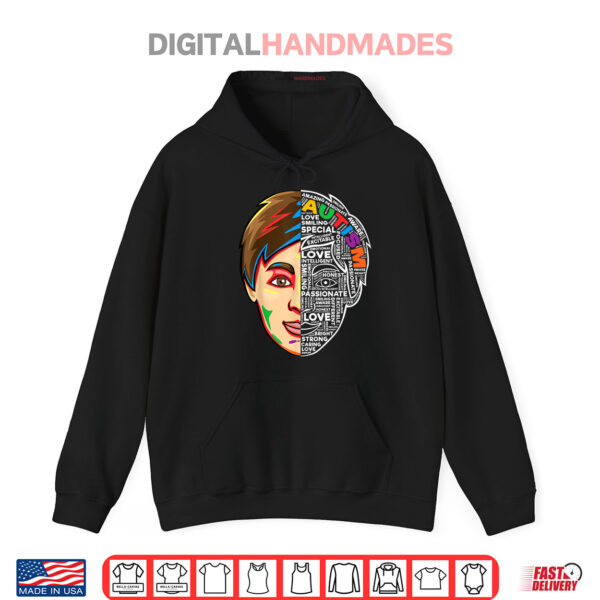 Black Hoodie Autism Awareness Motivational Words Teachers Shirt