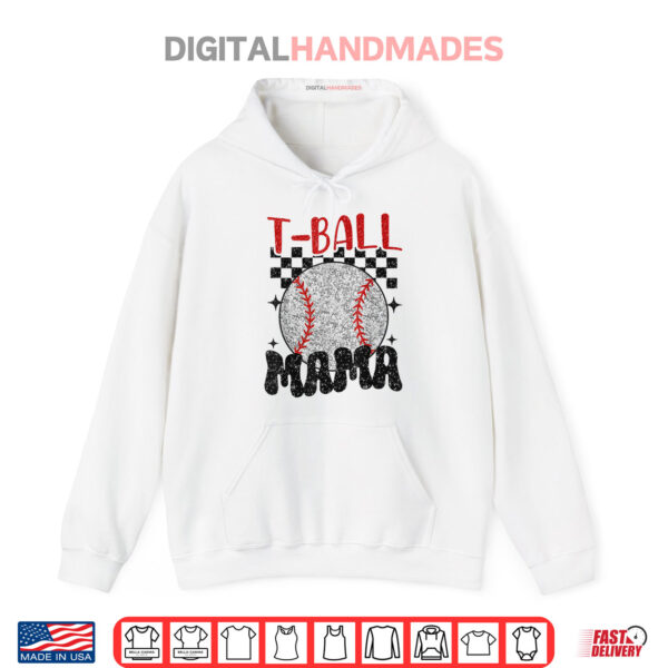 Hoodie Vintage T Ball Mama Softball Mom Checkered Print Mothers Day Shirt