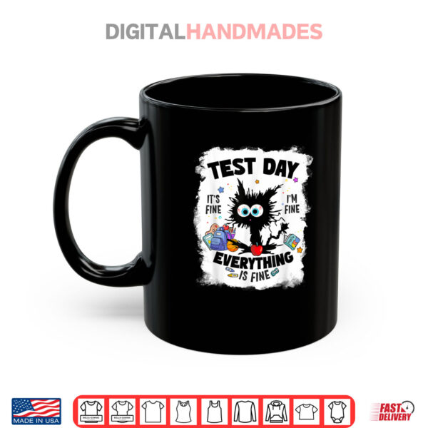 Mug Test Day Funny Stressed Cat Teacher Student Kids Testing Day Shirt