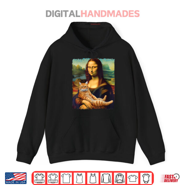 Hoodie Mona Lisa Holding Cat Portrait Art Painting Kitty Shirt