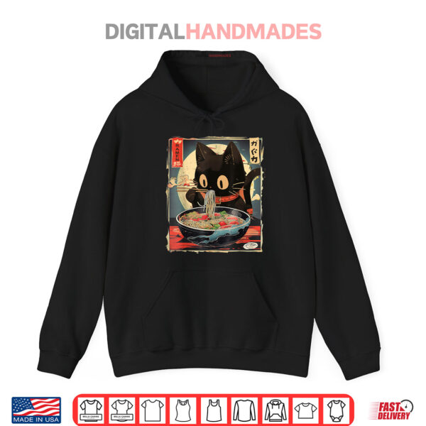 Hoodie Kawaii Cat Eating Ramen Noodles Anime Shirt
