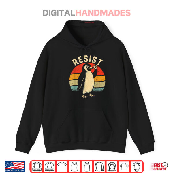 Hoodie Resist Penguin Retro Resist Graphic Shirt