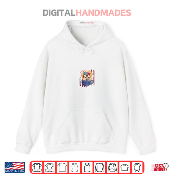 Hoodie American Flag Golden Retriever USA Retro 4th Of July Shirt