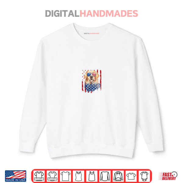 Sweatshirt American Flag Golden Retriever USA Retro 4th Of July Shirt