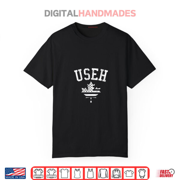 USEH Funny Canadian Eh American Canadian Flag Canada Day Shirt