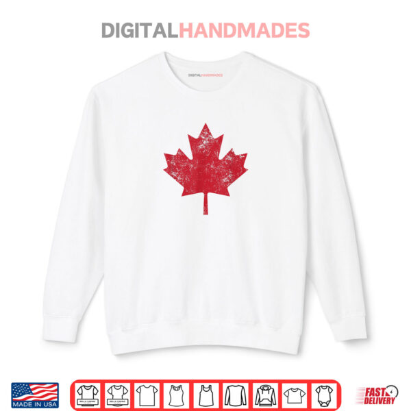 Sweatshirt Canada Shirt Women Men Distressed Red Maple Leaf Canada Day Shirt