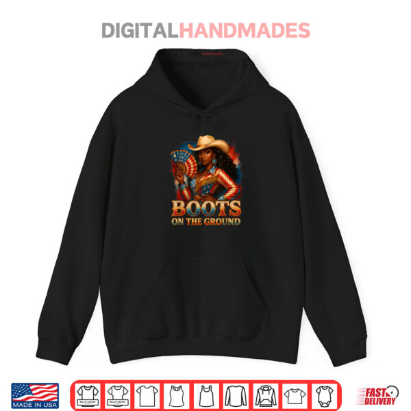 Hoodie Cowgirl 4th of July All American Girl Boots On The Ground Shirt