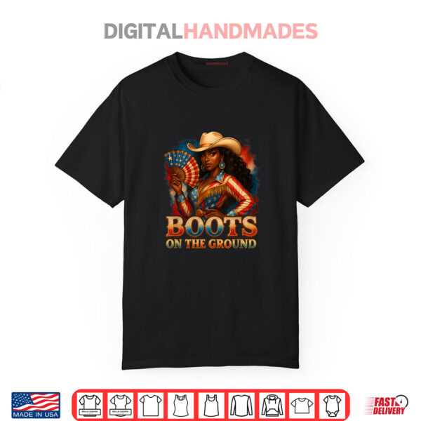 Cowgirl 4th of July All American Girl Boots On The Ground Shirt