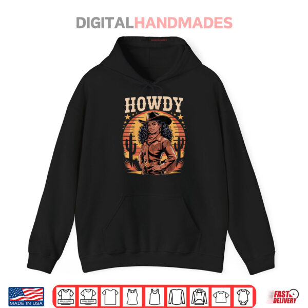 Hoodie African American Black Girl Melanin retro Cowgirl Juneteenth Shirt