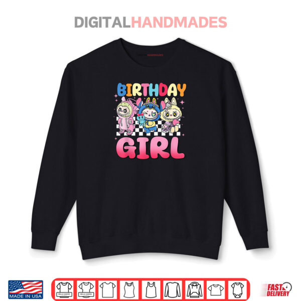 Sweatshirt Groovy Happy Birthday Girls Kids Teens Labubu Bday Shirt