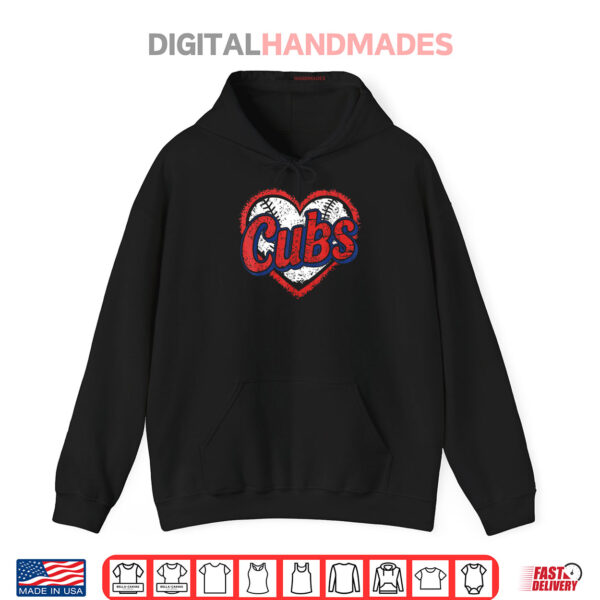 Hoodie Vintage Cubs Heart Shirt