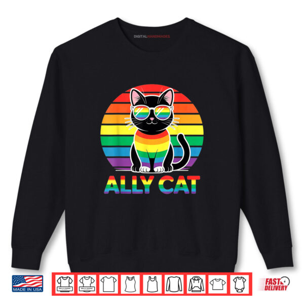 Sweatshirt Ally Cat LGBTQ Rainbow Cat Pride Cat Shirt 2