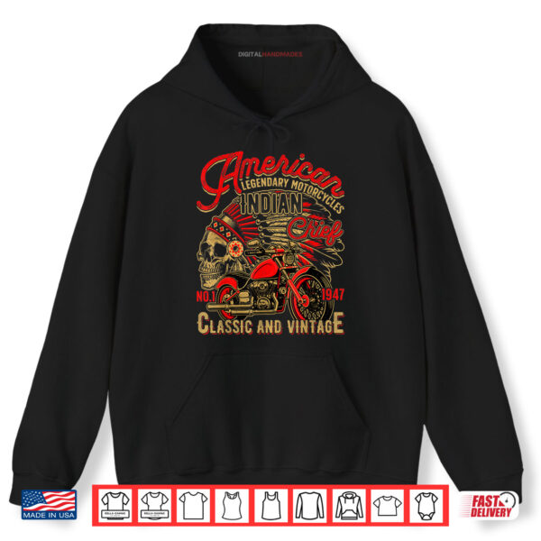 Hoodie Christmas Motocross Motorcycle Biker Vintage Retro American Shirt