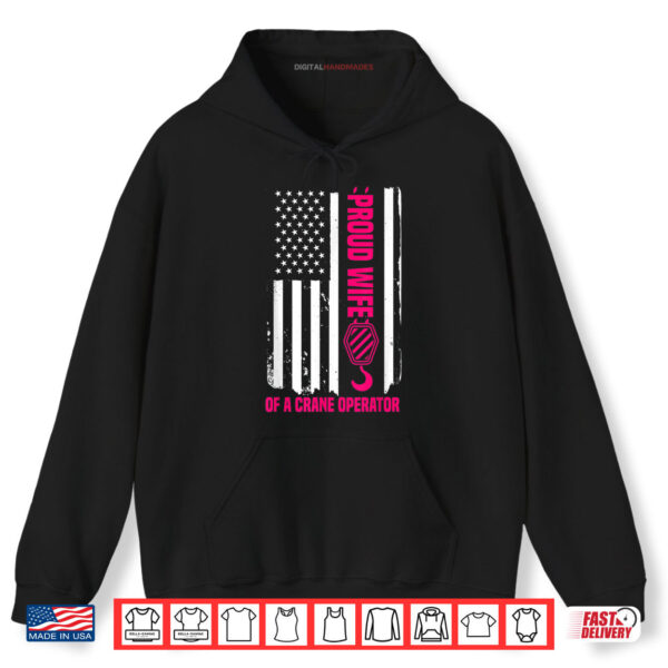 Hoodie Crane Operator Fourth Of July Construction Tower USA Flag Shirt