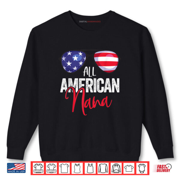 Sweatshirt Nana Family Matching 4th of July American Flag Shirt