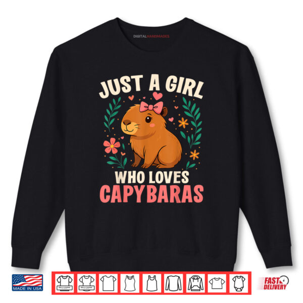 Sweatshirt Just a Girl Who Loves Capybaras Cute Rodent Animal Shirt digitalhandmades
