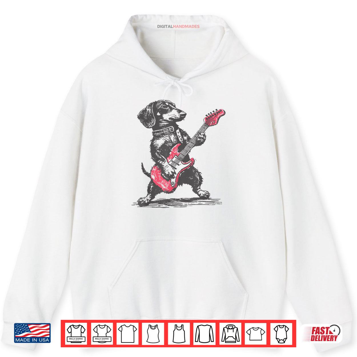 Dachshund Weenie Playing Guitar Shirt 2 Hoodie Dachshund Weenie Playing Guitar Shirt digitalhandmades