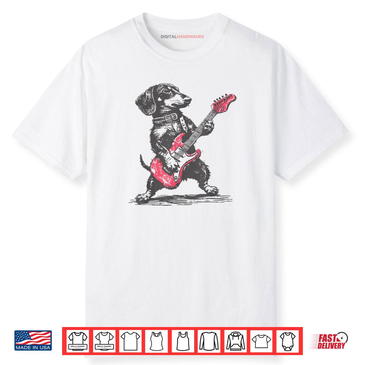 Dachshund Weenie Playing Guitar Shirt Dachshund Weenie Playing Guitar Shirt