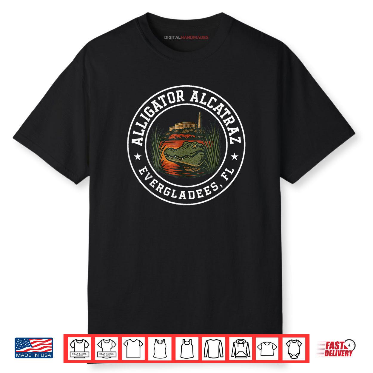 Alligator Alcatraz Florida Everglades Parody Funny Shirt