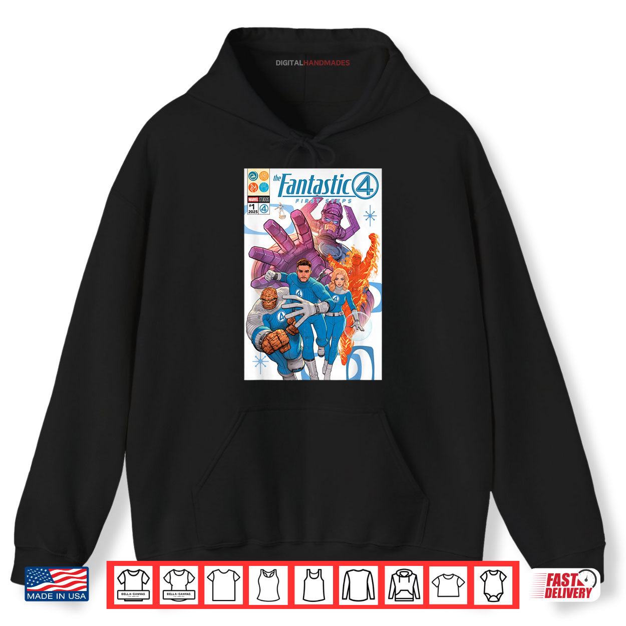 Marvel The Fantastic Four First Steps Comic Book Cover Art Shirt 2 Hoodie Marvel The Fantastic Four First Steps Comic Book Cover Art Shirt digitalhandmades