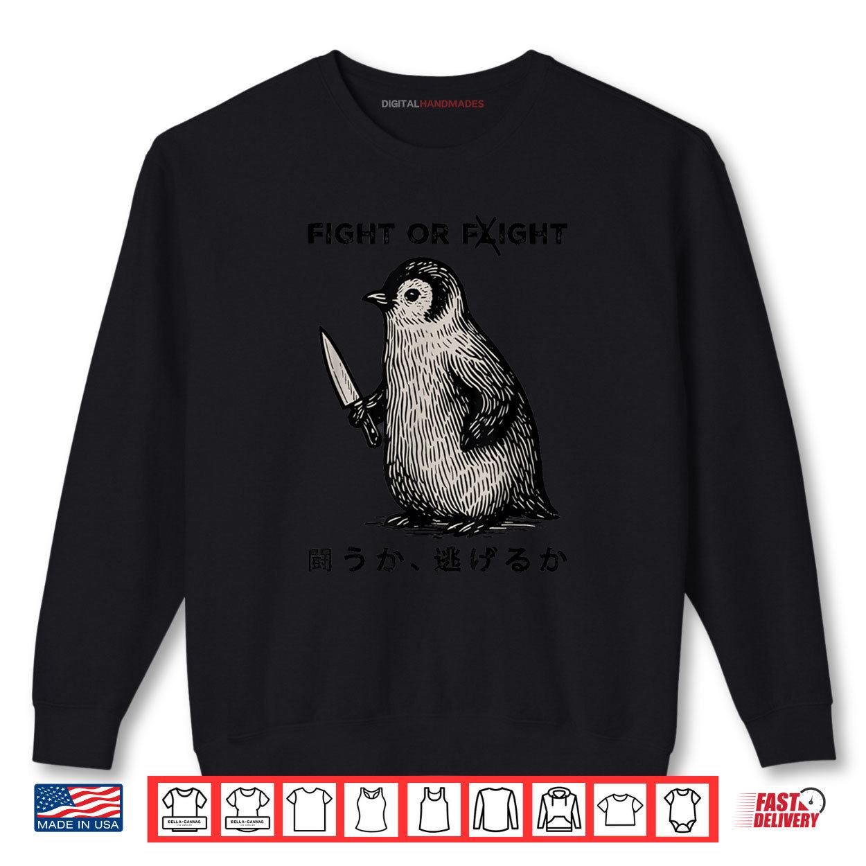 Fight Or Flight Meme Penguin With Knife Funny Shirt 1 Sweatshirt Fight Or Flight Meme Penguin With Knife Funny Shirt digitalhandmades