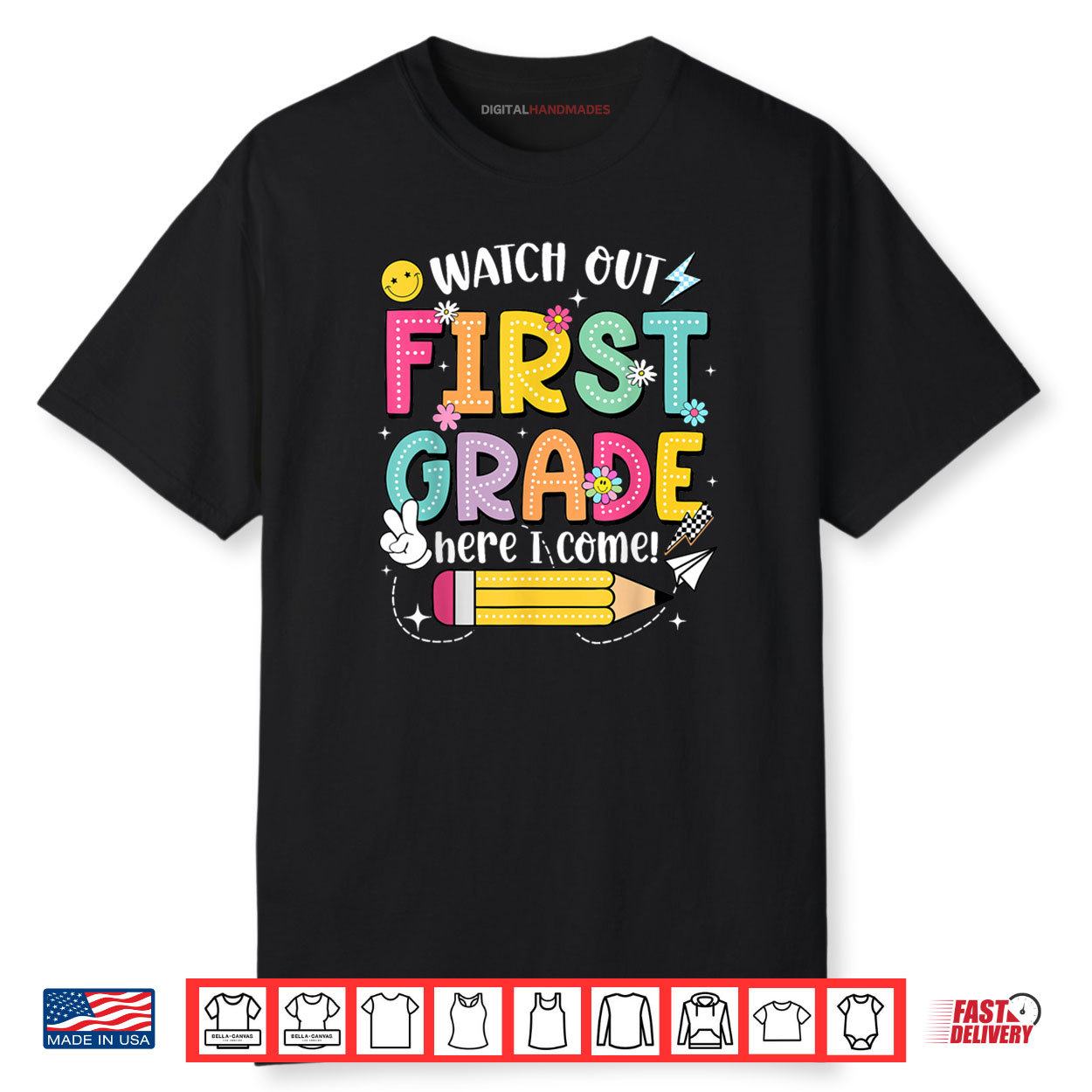 Watch Out First Grade Here I Come 1st Grade Back To School Shirt Watch Out First Grade Here I Come 1st Grade Back To School Shirt