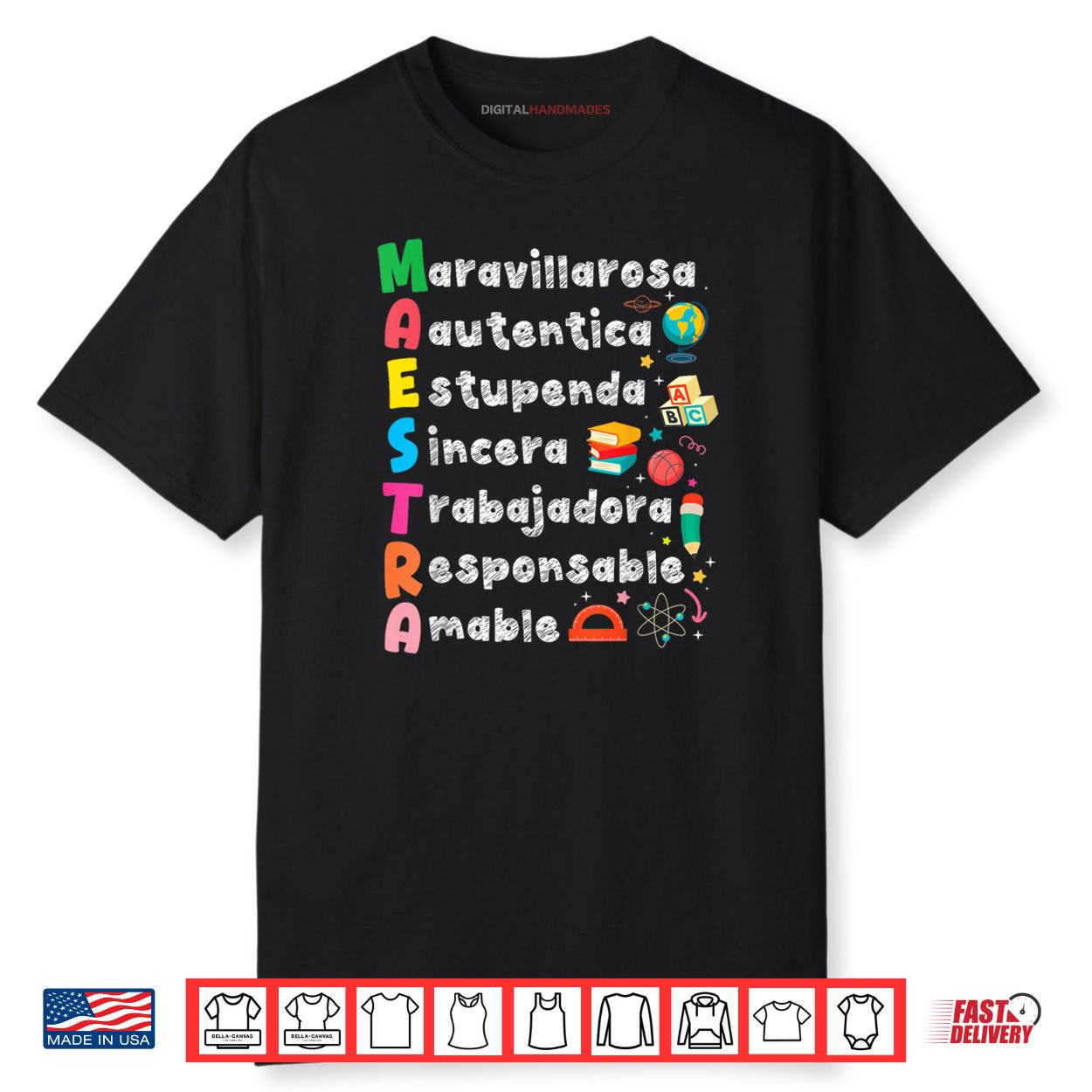 Maestra Acronym Spanish Teacher Back To School Latina Shirt Maestra Acronym Spanish Teacher Back To School Latina Shirt