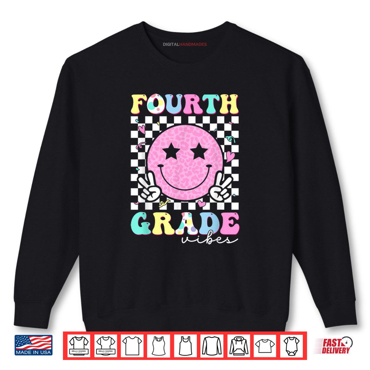 Fourth Grade Vibes Smile Face Funny Back to School Girl Kids Shirt 1 Sweatshirt Fourth Grade Vibes Smile Face Funny Back to School Girl Kids Shirt digitalhandmades