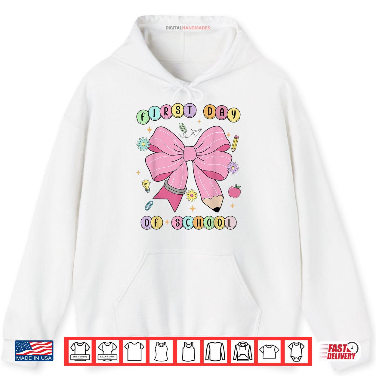 First Day Of School Teachers Pencil Bow Back To School Kids Shirt 2 Hoodie First Day Of School Teachers Pencil Bow Back To School Kids Shirt digitalhandmades