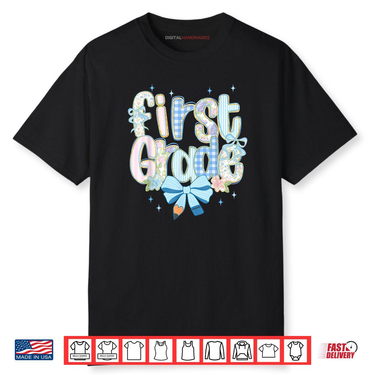 Cute Floral Preppy First Grade Back To School Teacher Girl Shirt Cute Floral Preppy First Grade Back To School Teacher Girl Shirt