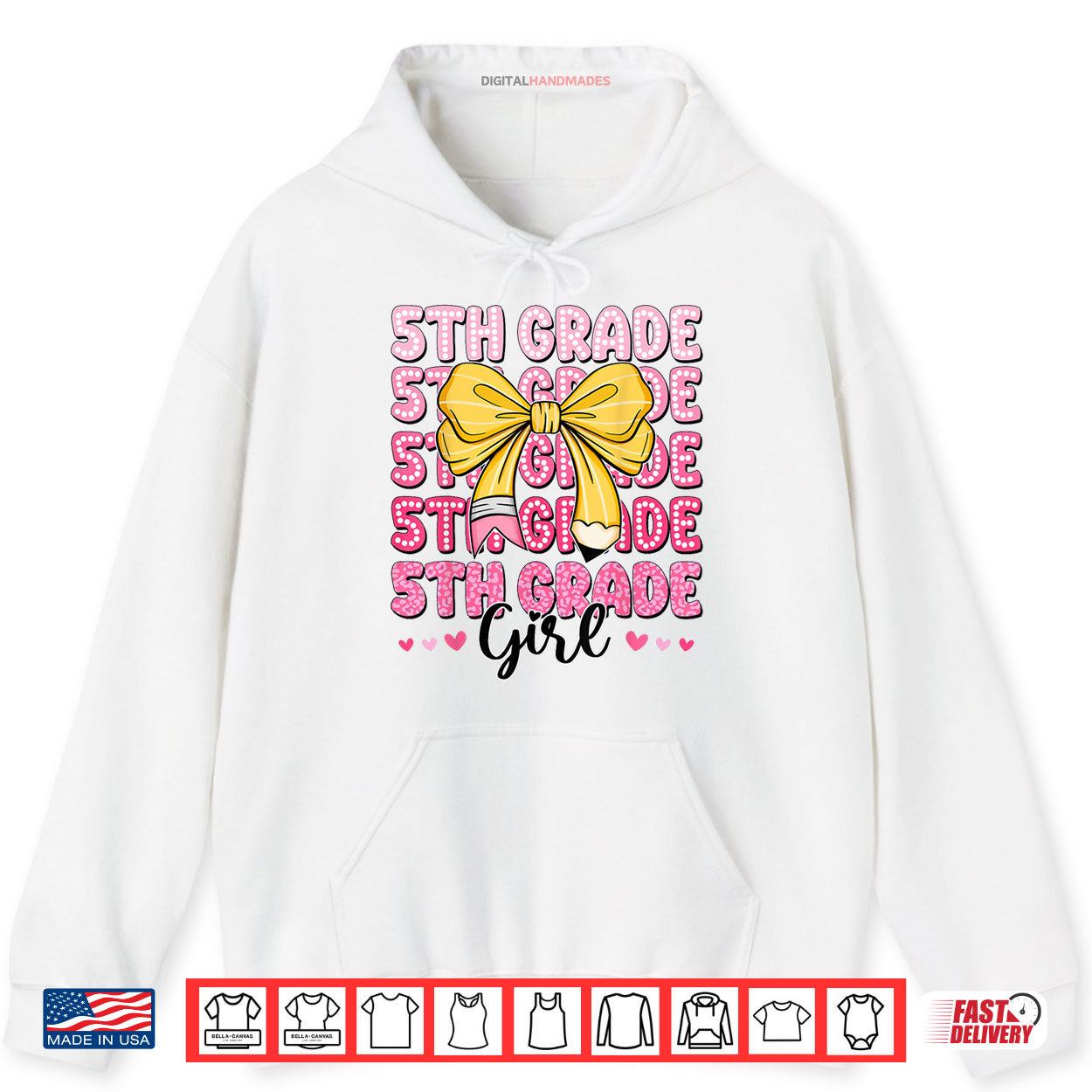 Coquette 5th Grade First Day Of Back To School Girls Outfits Shirt 2 Hoodie Coquette 5th Grade First Day Of Back To School Girls Outfits Shirt digitalhandmades