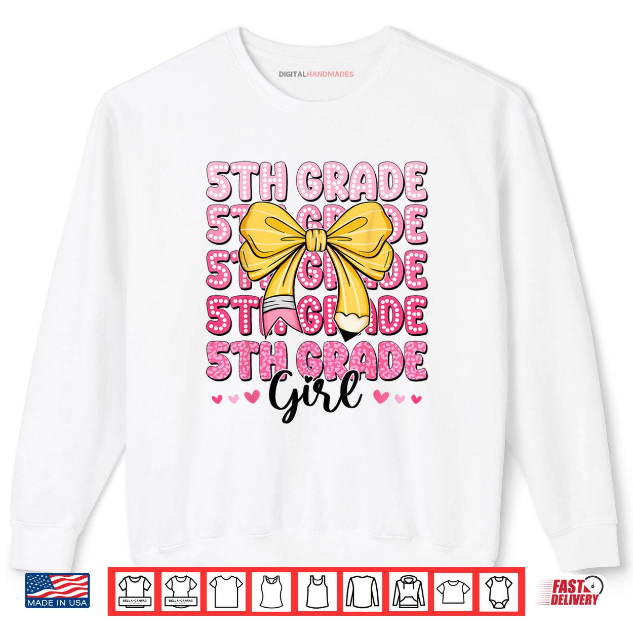 Coquette 5th Grade First Day Of Back To School Girls Outfits Shirt 1 Sweatshirt Coquette 5th Grade First Day Of Back To School Girls Outfits Shirt digitalhandmades