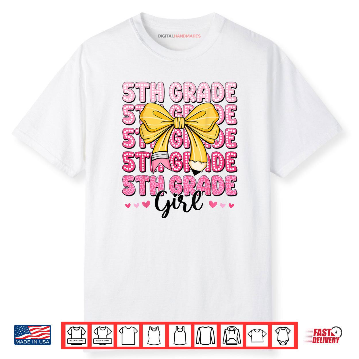 Coquette 5th Grade First Day Of Back To School Girls Outfits Shirt Coquette 5th Grade First Day Of Back To School Girls Outfits Shirt