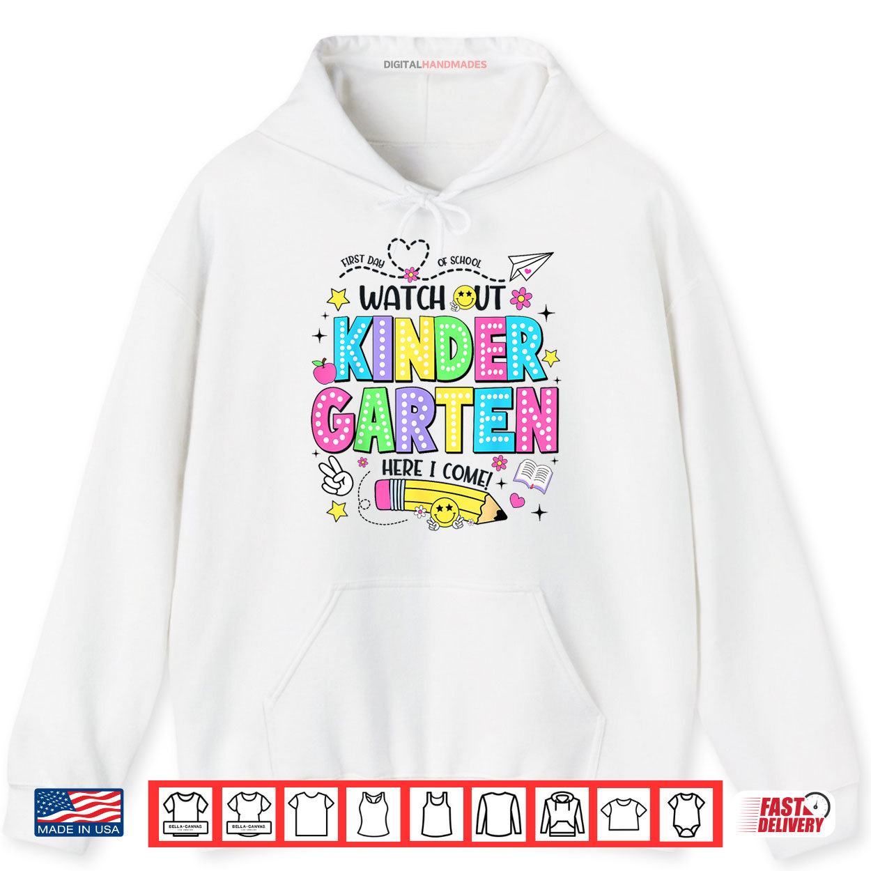 Watch Out Kindergarten Here I Come Kinder Back To School Shirt 2 Hoodie Watch Out Kindergarten Here I Come Kinder Back To School Shirt digitalhandmades