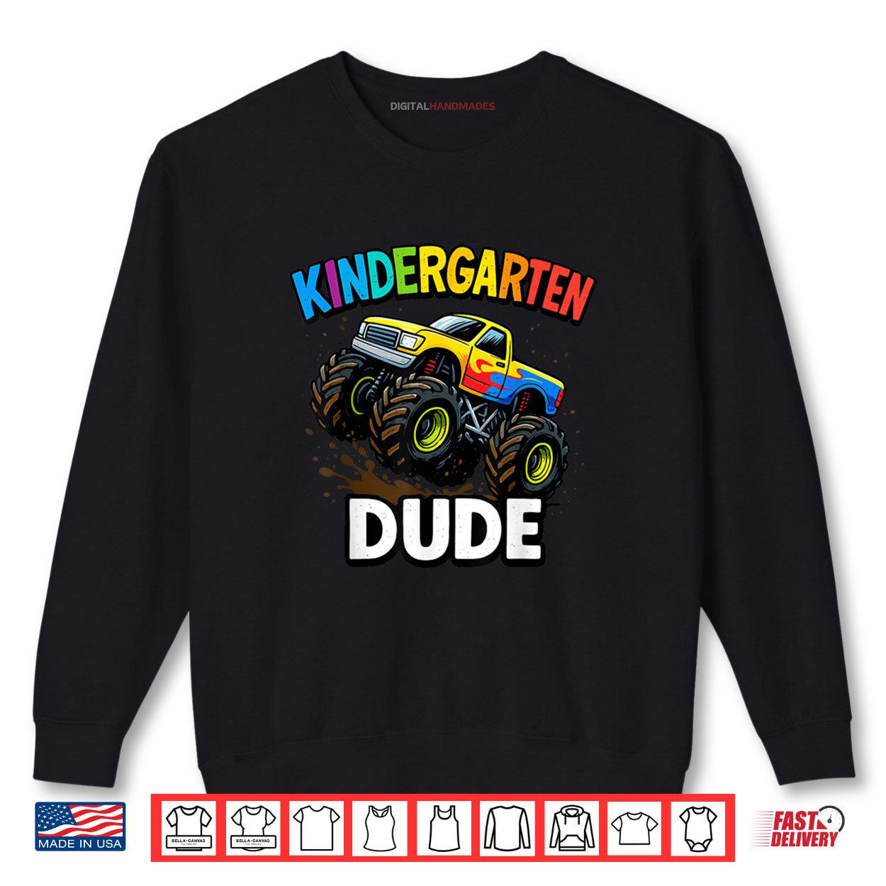 Monster Truck Kindergarten Shirt 1 Sweatshirt Monster Truck Kindergarten Shirt digitalhandmades