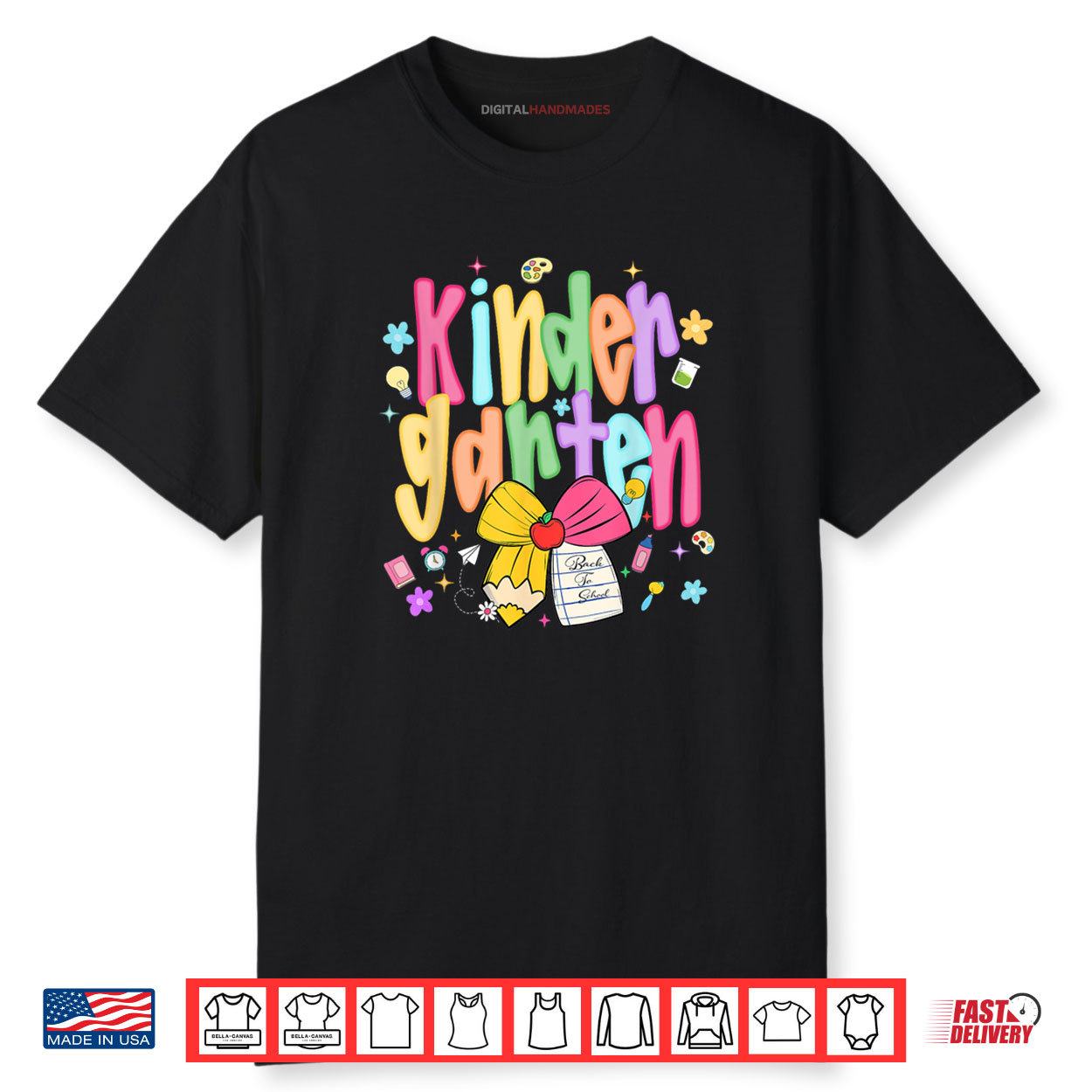 Kindergarten Coquette Bow Pencil Back To School Teacher Shirt