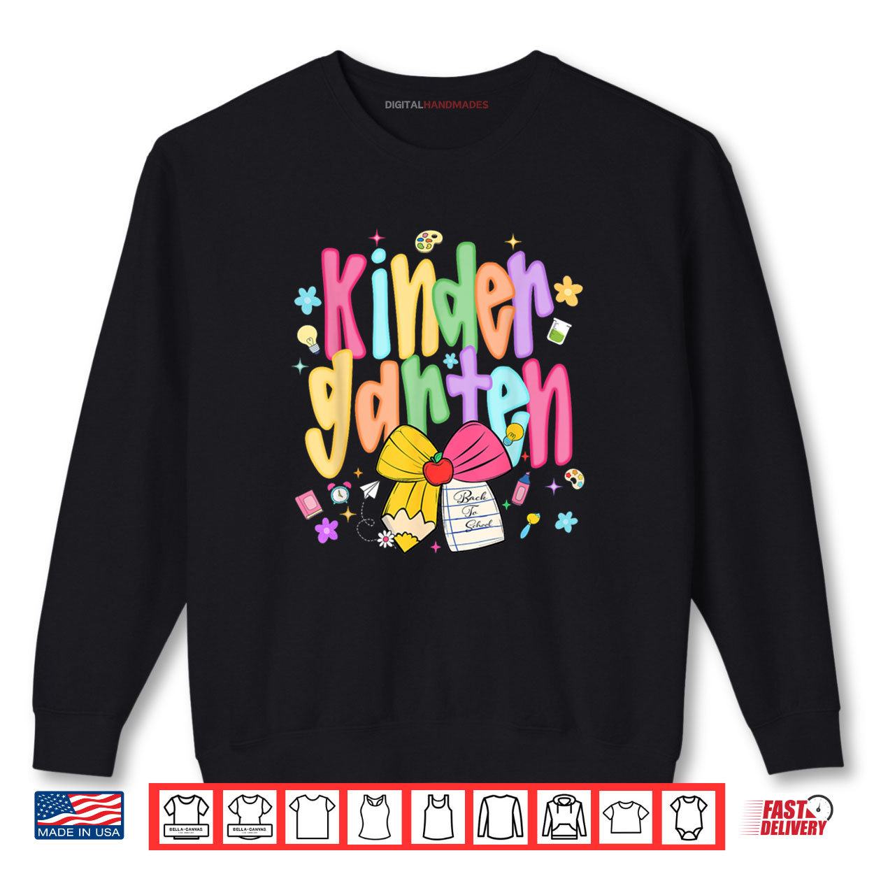 Kindergarten Coquette Bow Pencil Back To School Teacher Shirt 1 Sweatshirt Kindergarten Coquette Bow Pencil Back To School Teacher Shirt digitalhandmades