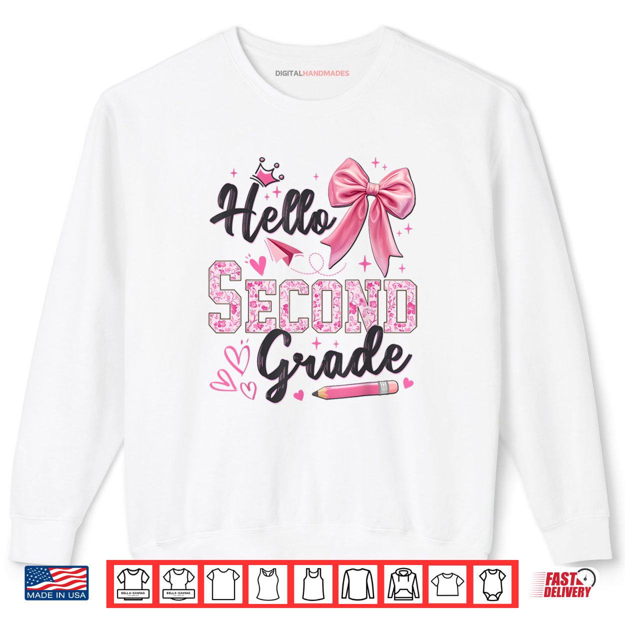 Hello Second Grade Teacher Coquette Bow Back To School Girl Shirt 1 Sweatshirt Hello Second Grade Teacher Coquette Bow Back To School Girl Shirt digitalhandmades