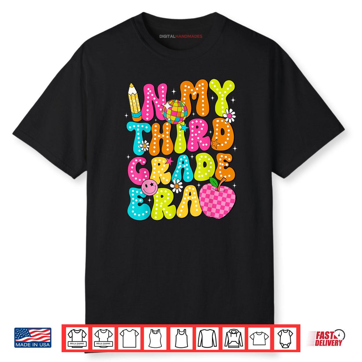 Groovy In My 3rd Grade Era Back To School Teachers Kids Shirt