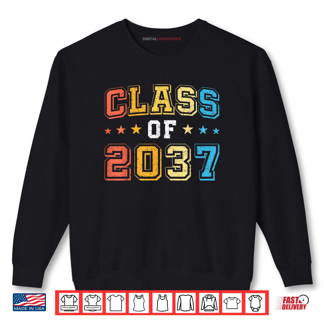 Class of 2037 Retro First Day of First Grade 1st Grade Shirt 1 Sweatshirt Class of 2037 Retro First Day of First Grade 1st Grade Shirt digitalhandmades