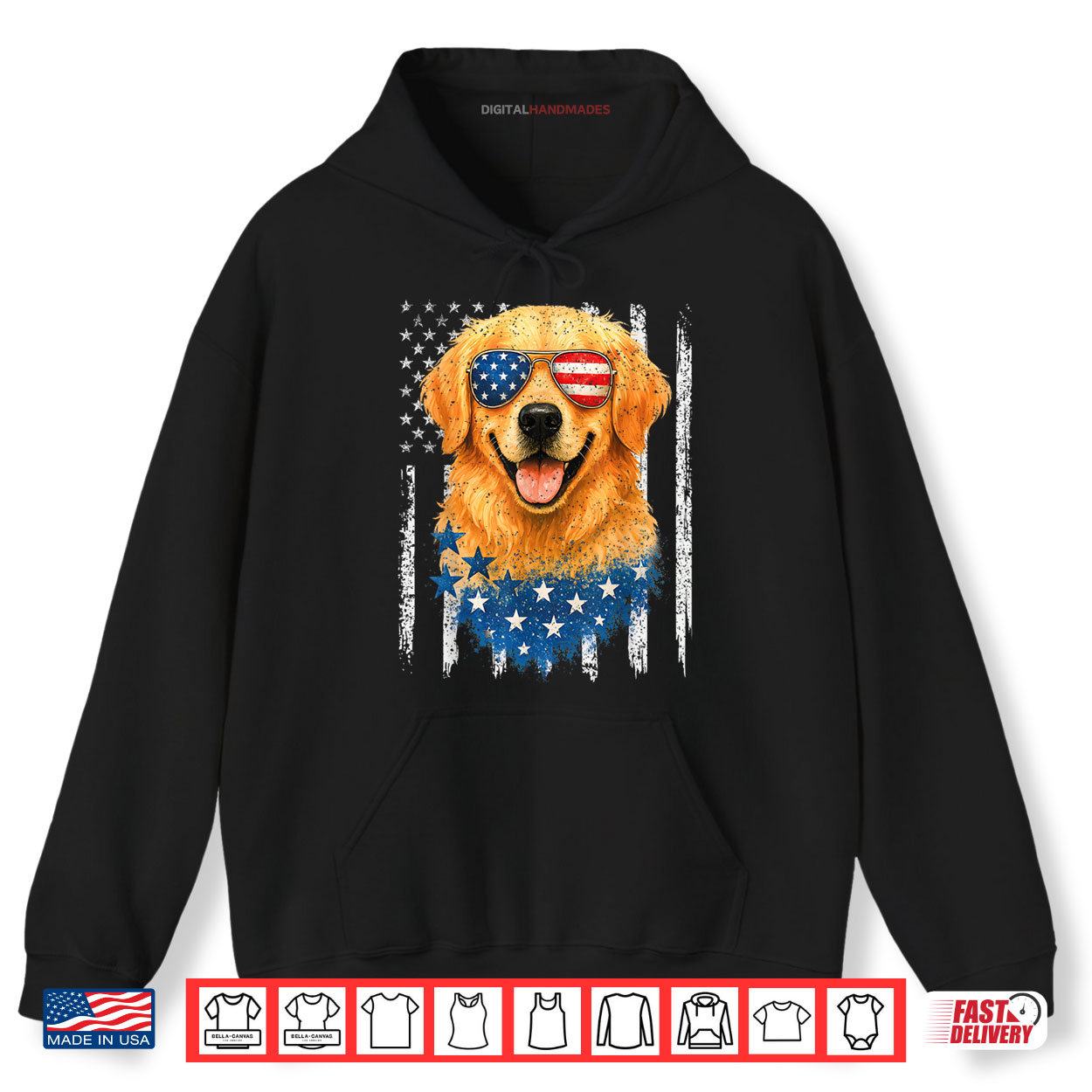 American Flag Golden Retriever USA Retro 4th Of July Shirt 2 Hoodie American Flag Golden Retriever USA Retro 4th Of July Shirt digitalhandmades
