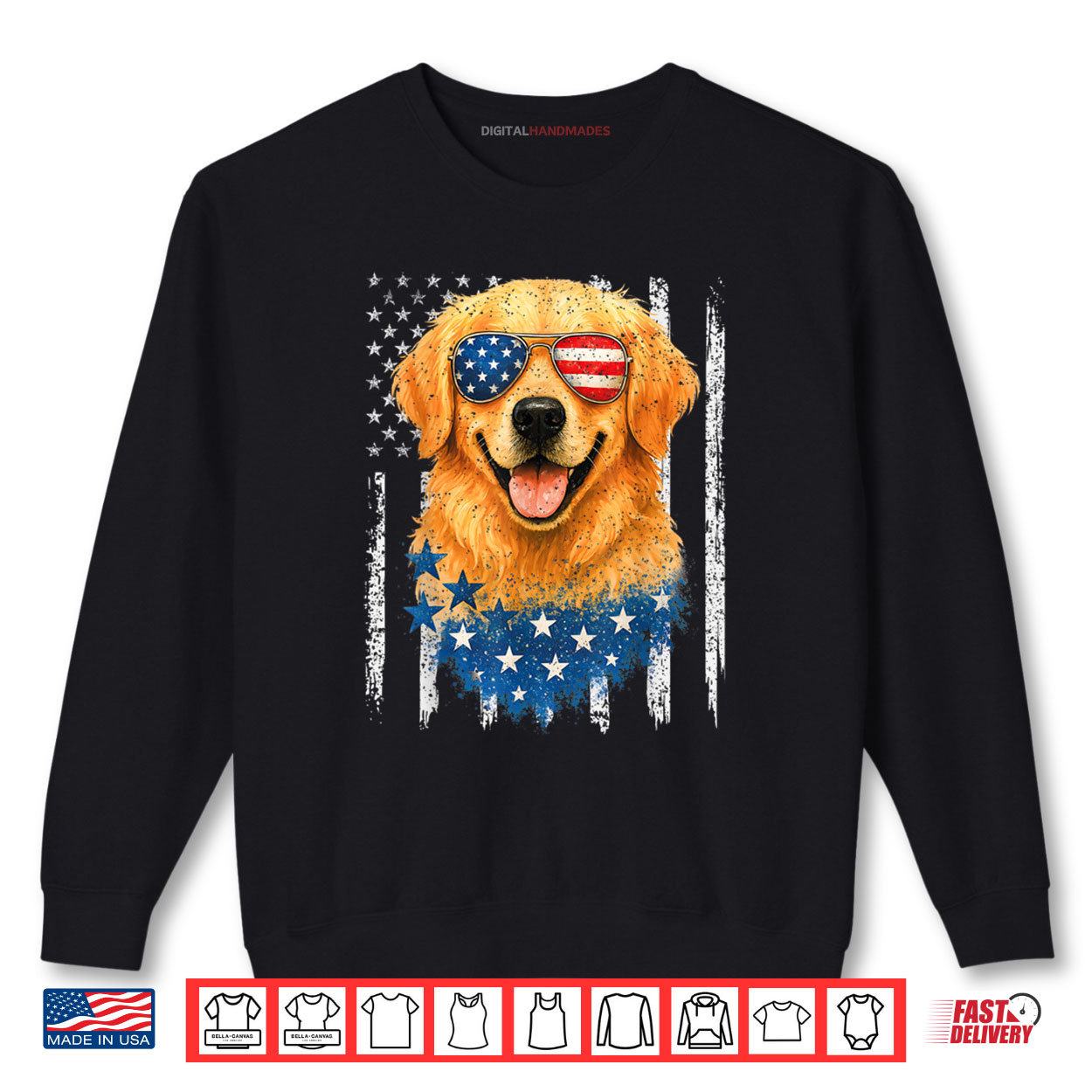 American Flag Golden Retriever USA Retro 4th Of July Shirt 1 Sweatshirt American Flag Golden Retriever USA Retro 4th Of July Shirt digitalhandmades