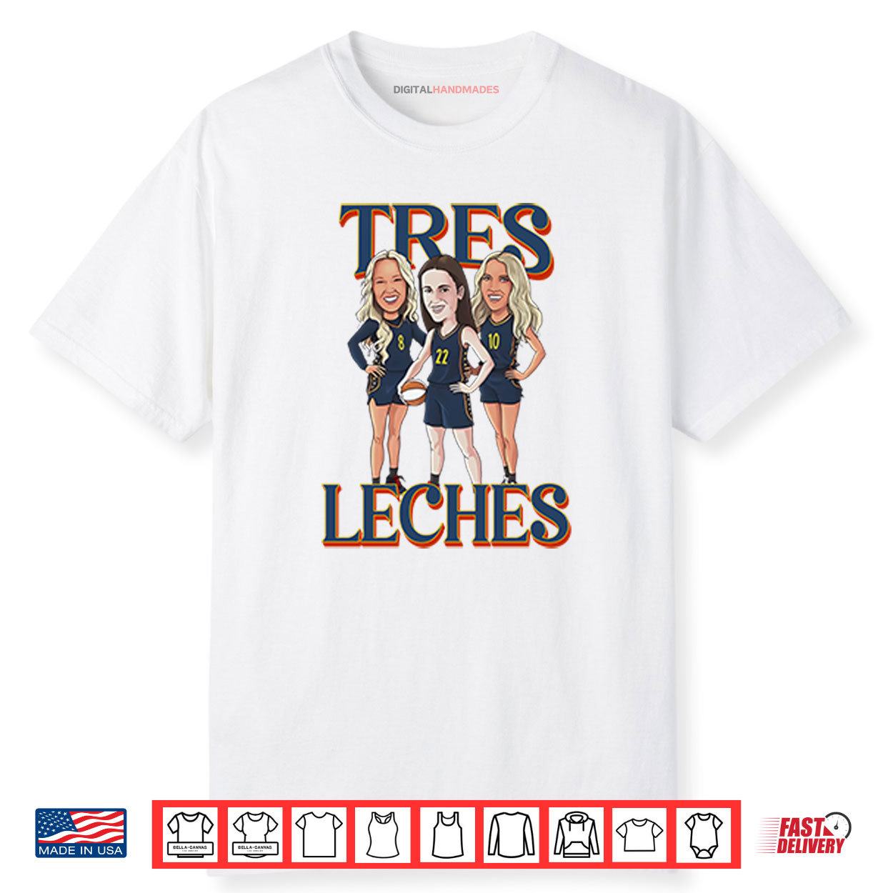 Caitlin Clark Sophie Cunningham And Lexie Hull Indiana Fever Tres Leches Shirt
