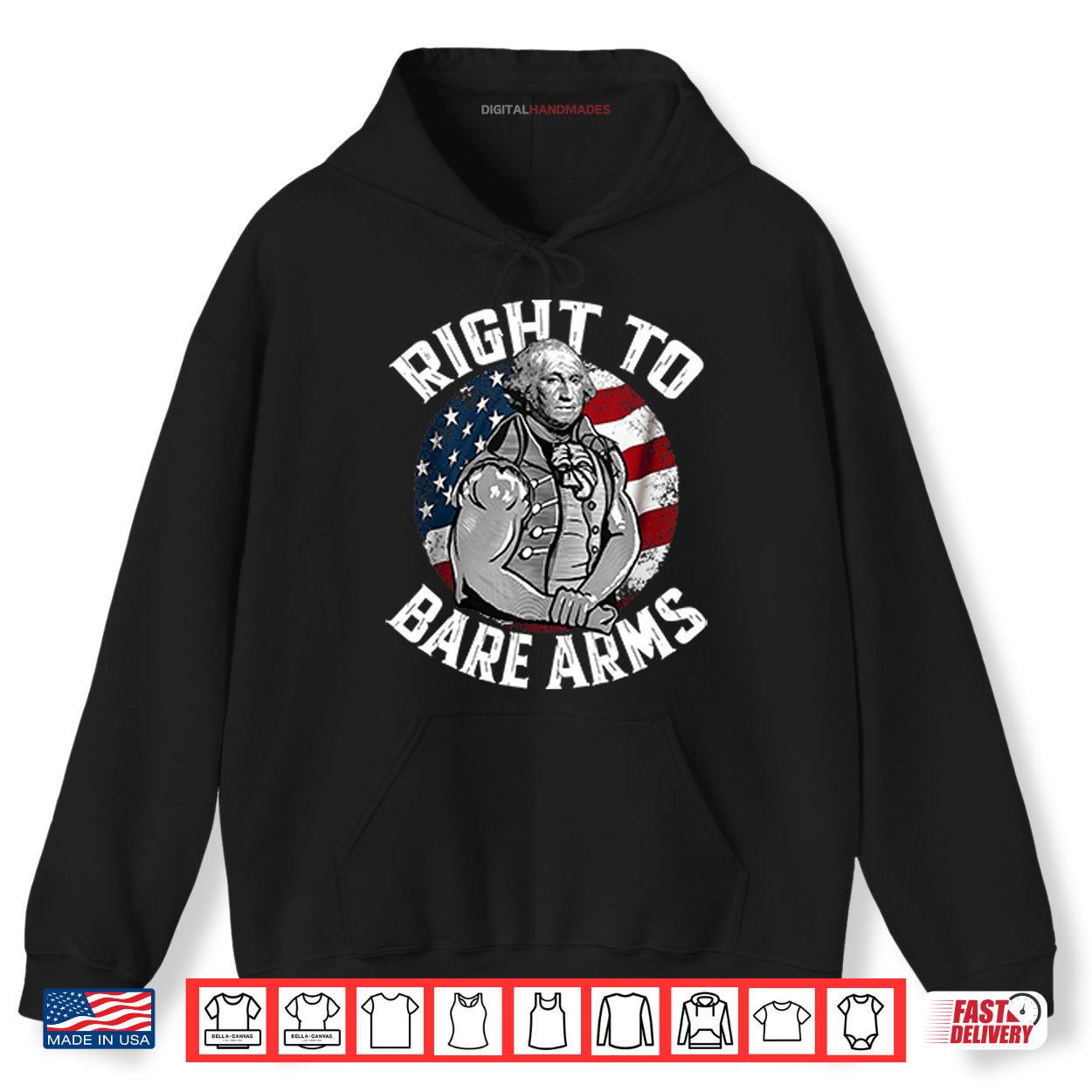 Right To Bare Arms 4th of July Gym George Washington Shirt 2 Hoodie Right To Bare Arms 4th of July Gym George Washington Shirt digitalhandmades