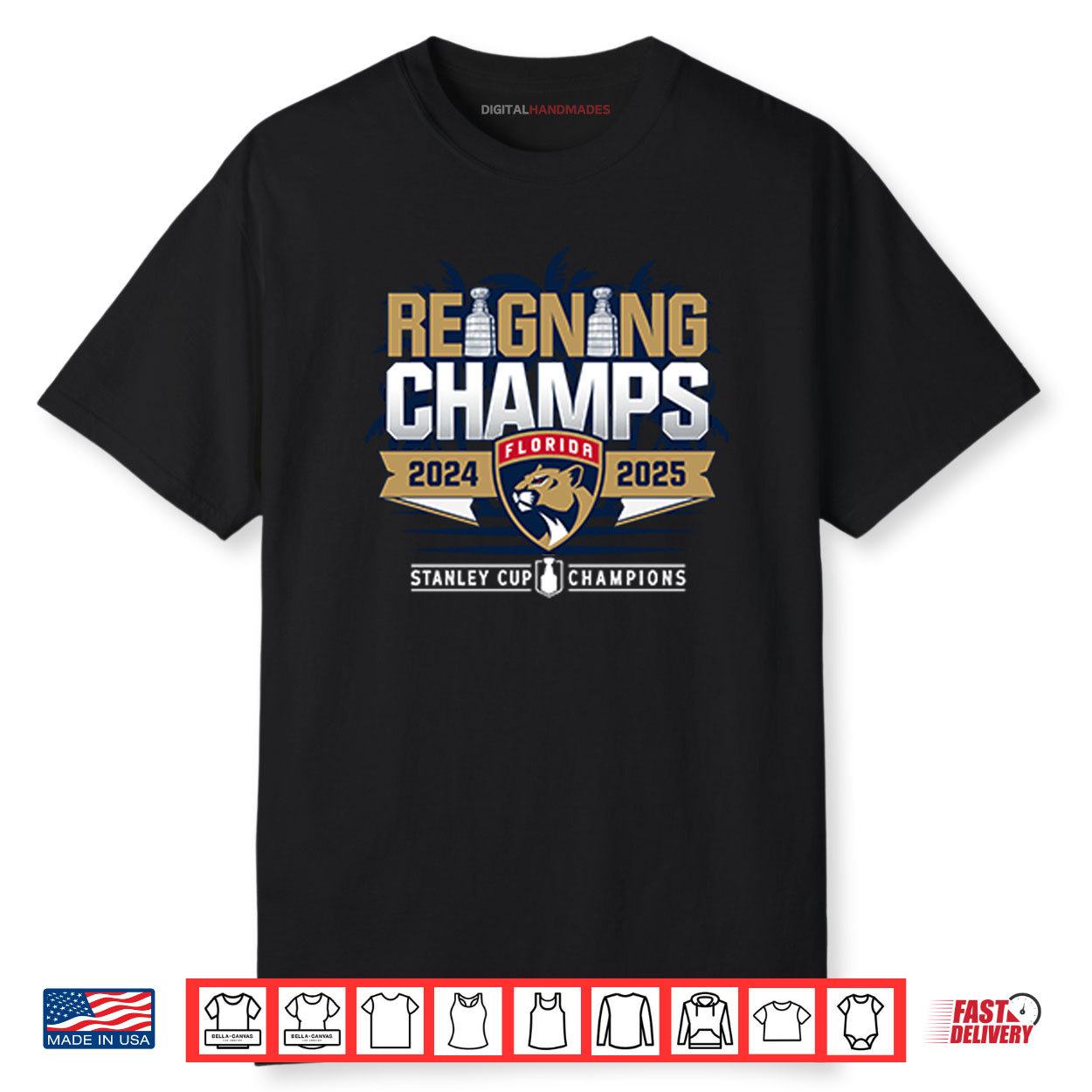 Florida Panthers Reigning Champs Back To Back Stanley Cup Champions 2024 2025 Shirt