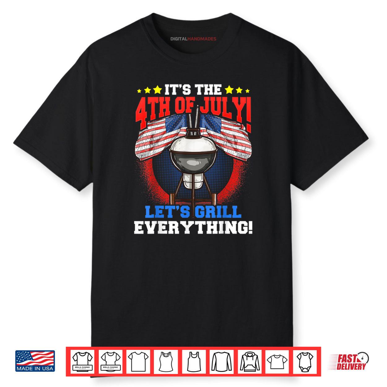Let’s Grill Everything Funny Family BBQ Dad 4th Of July Shirt