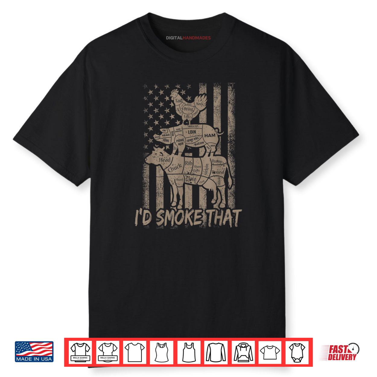 I’d Smoke That BBQ Grill 4th Of July Patriotic Shirt
