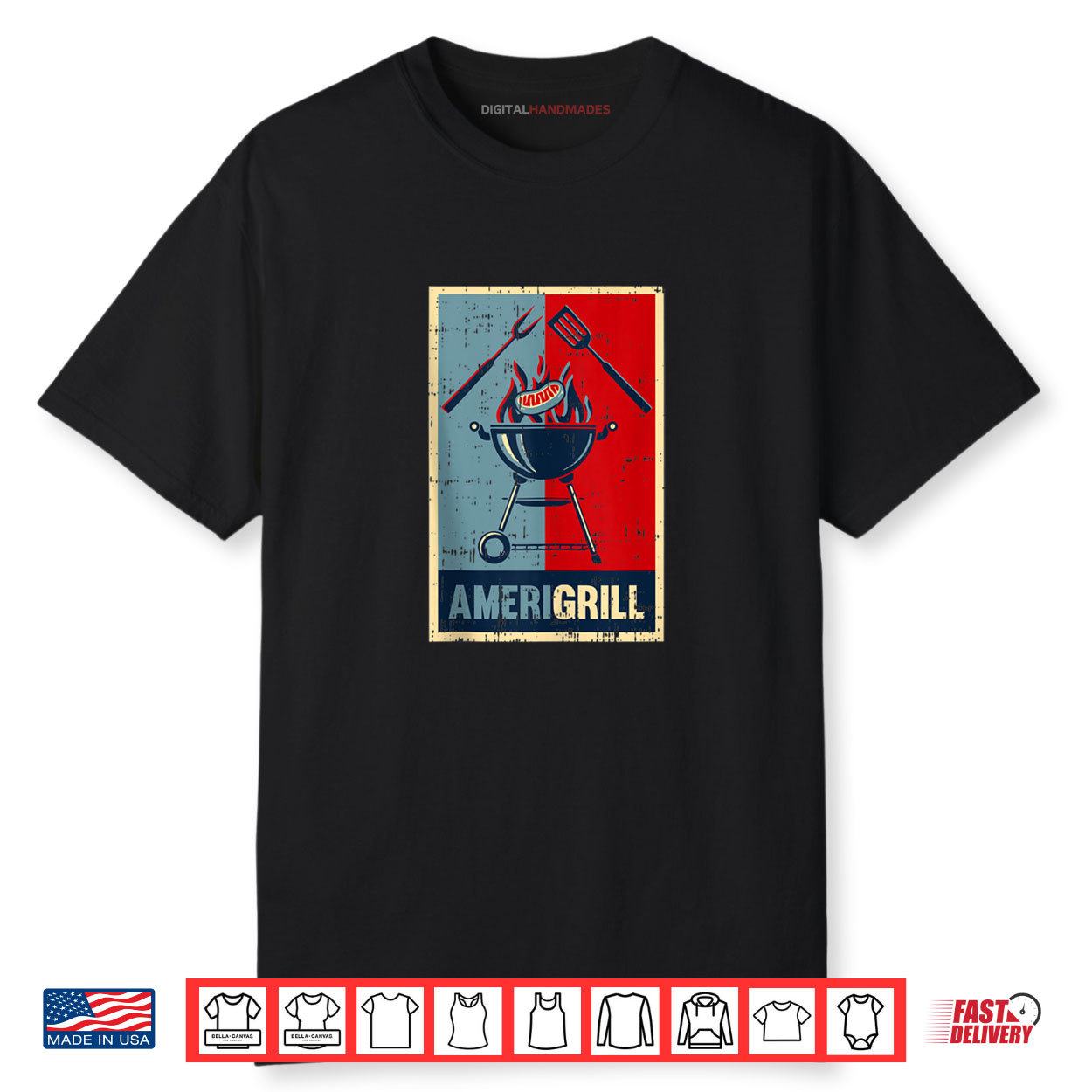 AmeriGrill American Grill 4th of July Awesome USA Shirt