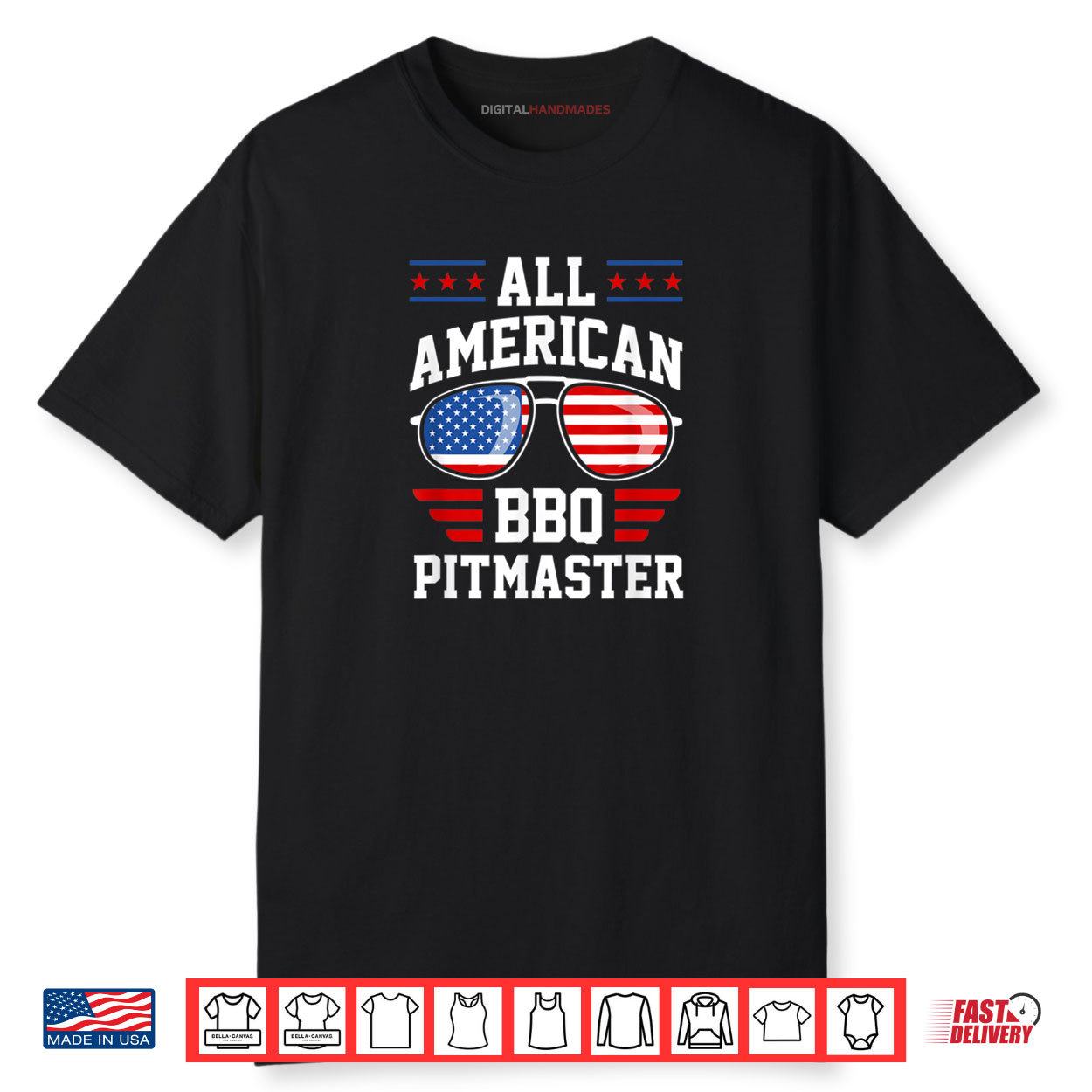 All American BBQ Pitmaster USA American Flag Patriotic Gift Shirt