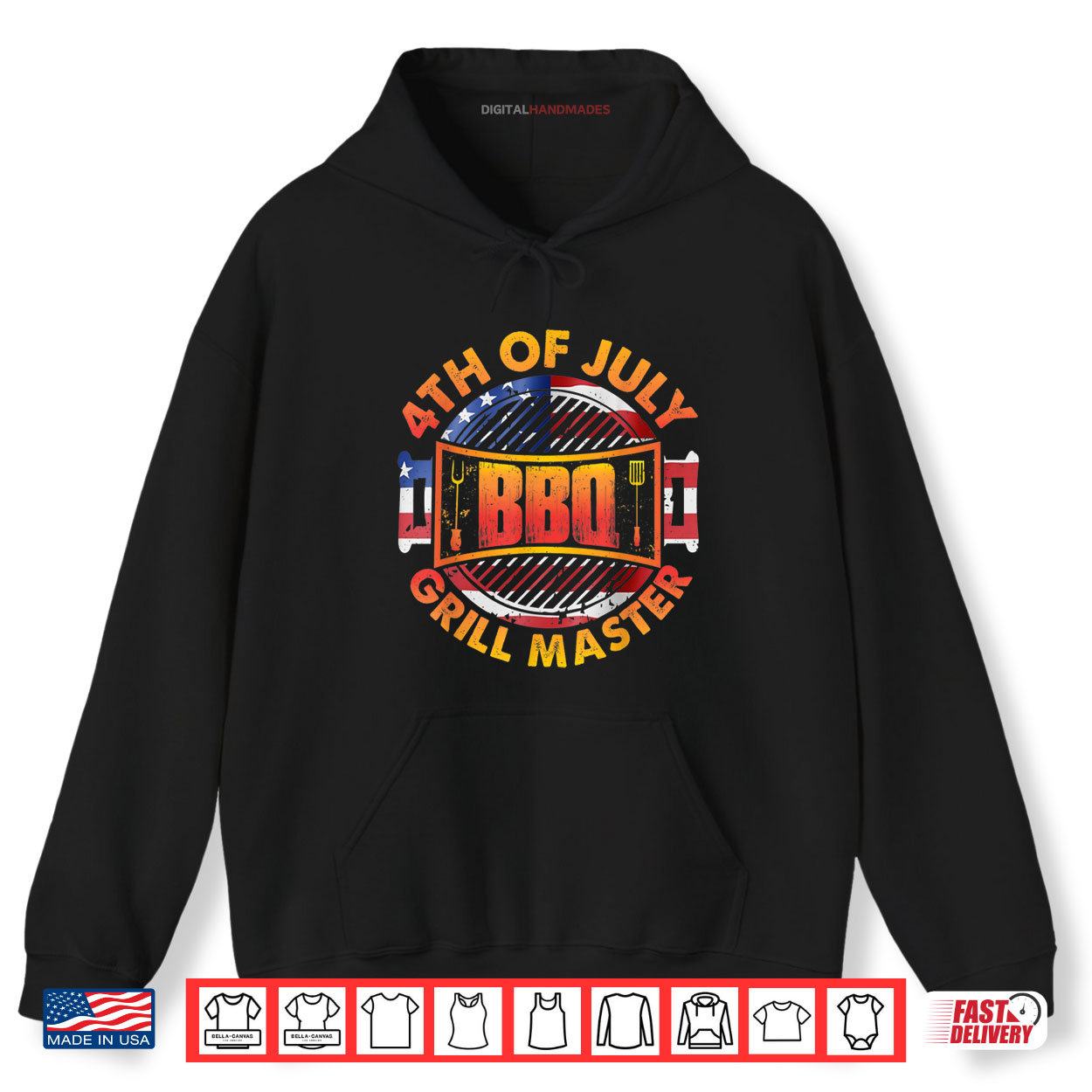 4th of July BBQ Grill Master Shirt 2 Black Hoodie 4th of July BBQ Grill Master Shirt digitalhandmades